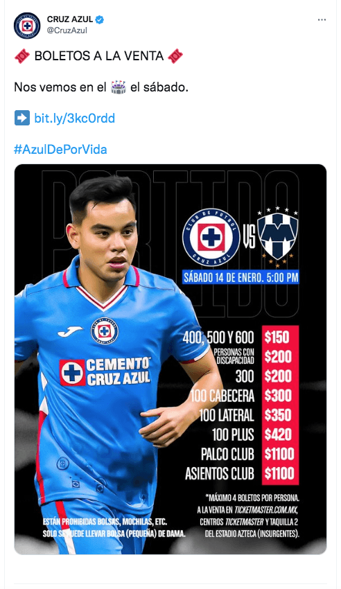 Boletos Cruz Azul vs. Rayados de Monterrey: Cuánto cuestan y dónde  comprarlos para la jornada 2 del Clausura 2023