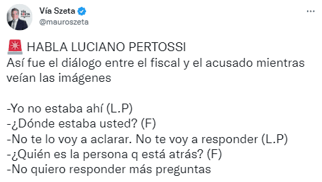 Diálogo Luciano Pertossi con el fiscal.