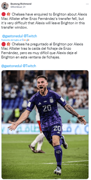 Chelsea apunta a otro titular de la Selección Argentina.