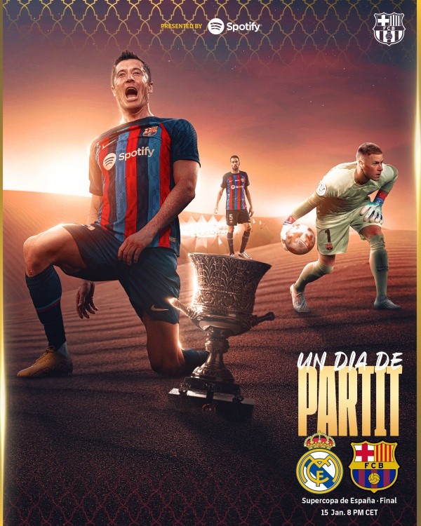 Barcelona y Real Madrid se enfrentarán en la Final de la Supercopa de España este domingo desde las 20:00 horas (ESP)