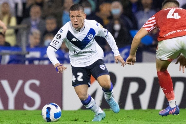 Gianluca Prestianni el día de su debut en el Vélez vs. Estudiantes por la zona de grupos de la Copa Libertadores 2022. @Velez