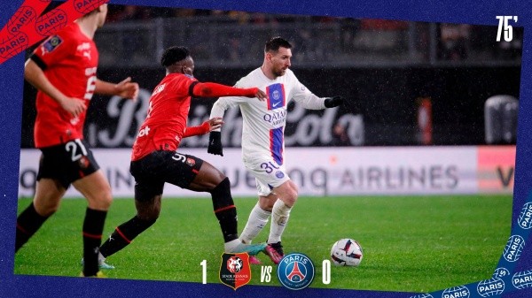 Lionel Messi fue parte del PSG 0 Rennes 1. @PSG_inside