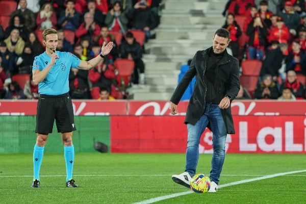 Lionel Scaloni fue homenajeado en el Mallorca vs. Valladolid por su obtención de la Copa del Mundo. Getty Images