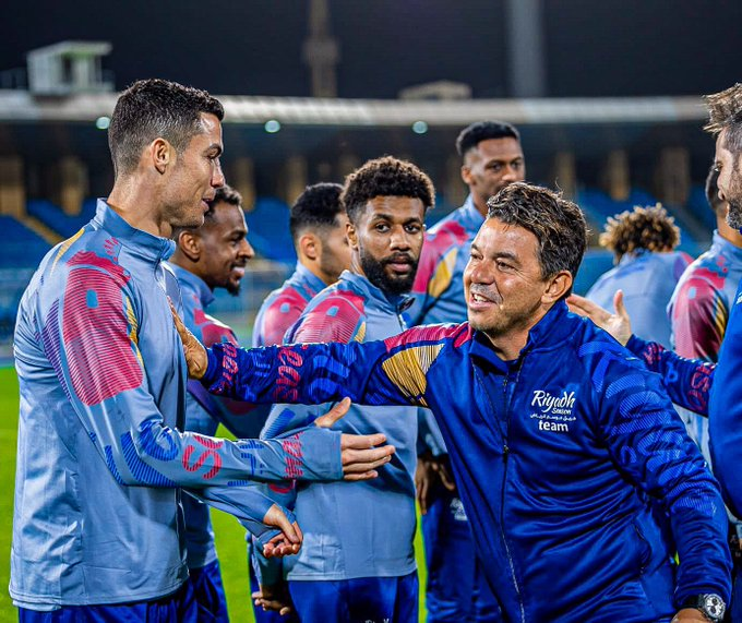 Gallardo y CR7 (Foto: @Turki_alalshikh)