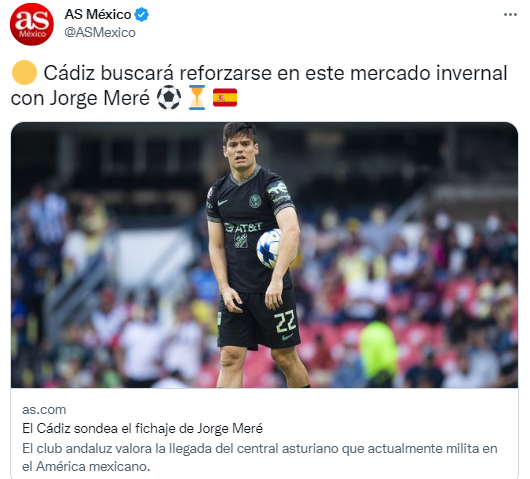 ¿Meré se marcha al Cádiz? (@ASMexico)