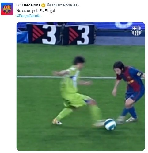 Barcelona recordó en Twitter el gol que Lionel Messi le anotó al Getafe en la Copa del Rey 2007.