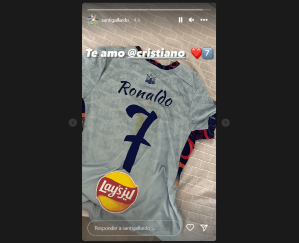 La historia de Santino Gallardo en Instagram.