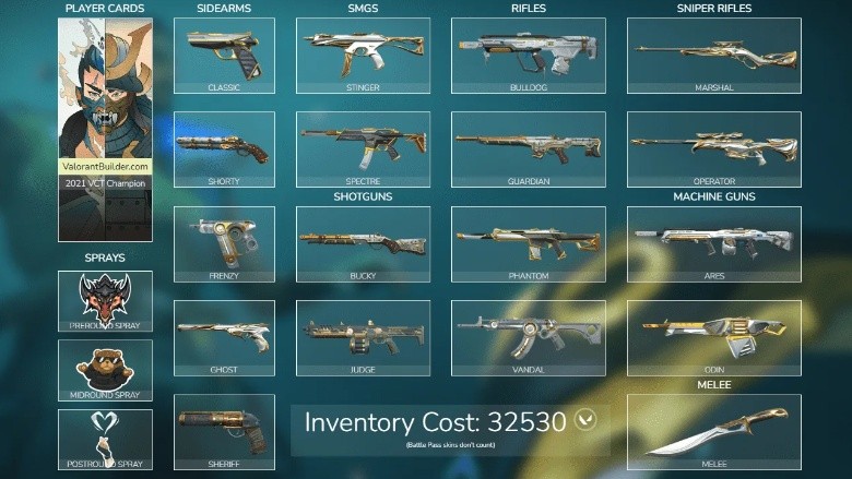 En el VALORANT Inventory Builder puedes ver todas las skins del juego.
