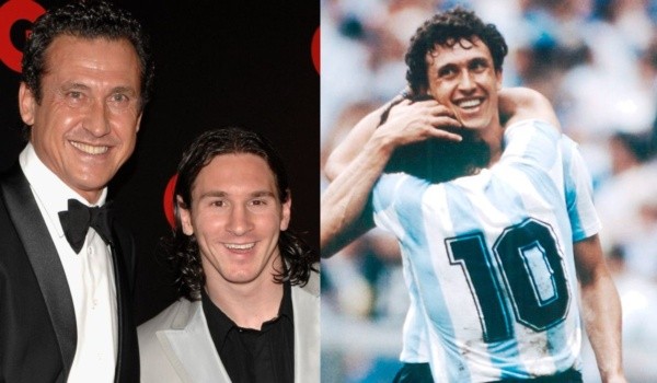 Jorge Valdano junto a Lionel Messi y Diego Armando Maradona: TW