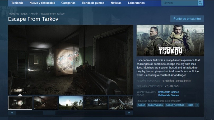 Escape From Tarkov falso en Steam