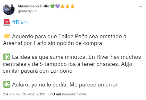 Londoño, tras los pasos de Felipe Peña.