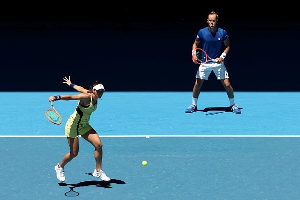 Luisa e Matos na decisão do Australian Open. 
    Créditos: Cameron Spencer/Getty Images
