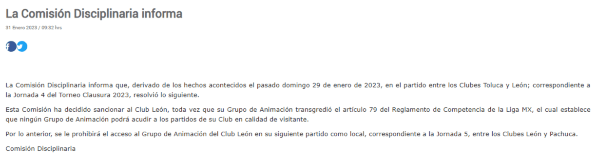 Comunicado de la FMF