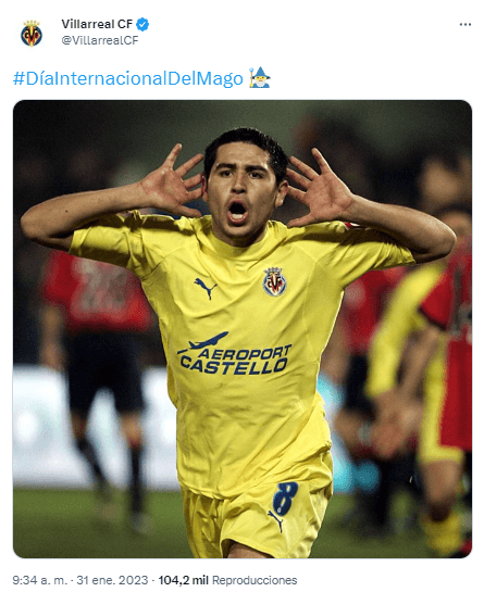 El tremendo tuit que el Villarreal le dedicó a Riquelme.