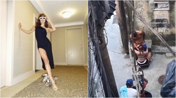 Foto 1: Instagram oficial de Anitta. Foto 2: Anitta simula relação íntima com modelo para clipe musical.