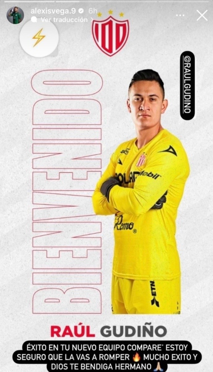 Alexis Vega le deseó éxitos a Raúl Gudiño (Instagram)