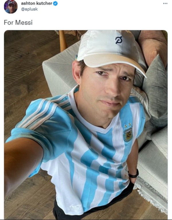 Ashton Kutcher, fanático de Lionel Messi.