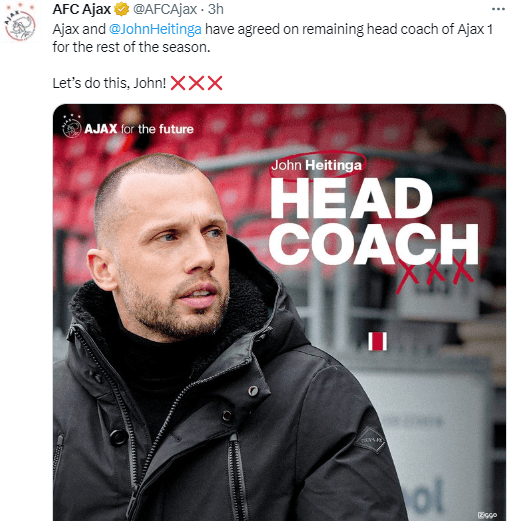 Posteo del Ajax. (@AFCAjax)