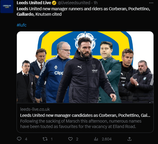 Los hinchas de Leeds quieren a Gallardo