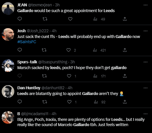 Los hinchas de Leeds quieren a Gallardo