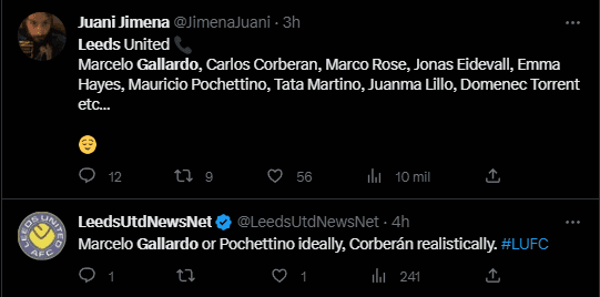 Los hinchas de Leeds quieren a Gallardo