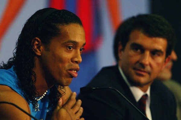 Joan Laporta - Ronaldinho (Getty)