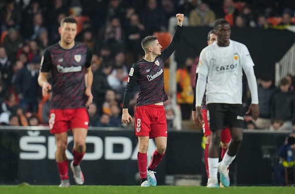 Festejo de gol de Bilbao. Getty.