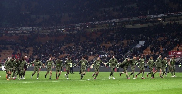 La celebración del Milan tras el triunfo sobre Torino 1 a 0.