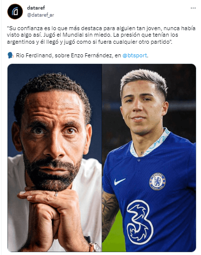 Ferdinand se enamoró de Enzo Fernández.