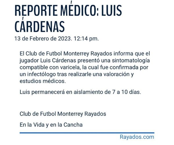 Comunicado oficial de Monterrey