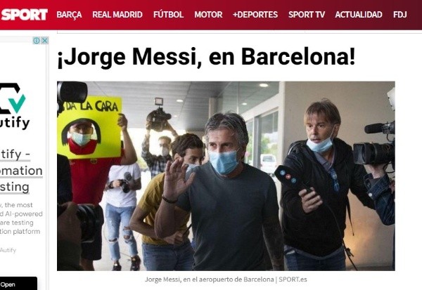 Papá de Lionel Messi en Barcelona. Sport.es.