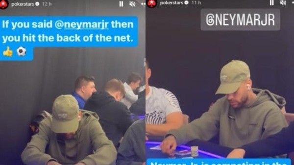 Neymar jugando póker (Instagram PokerStars)