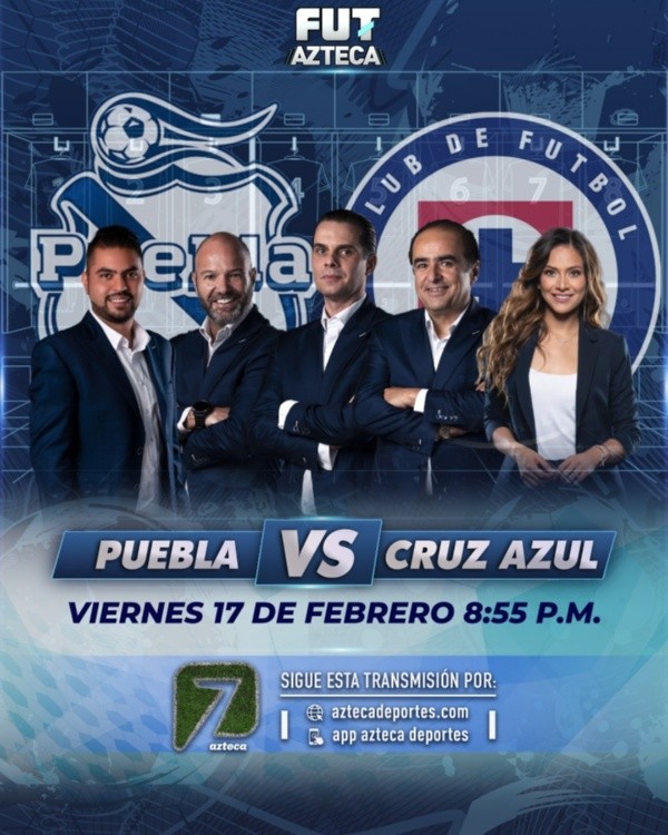 El equipo que estará a cargo de la transmisión del partido de Cruz Azul. (Foto: TV Azteca)