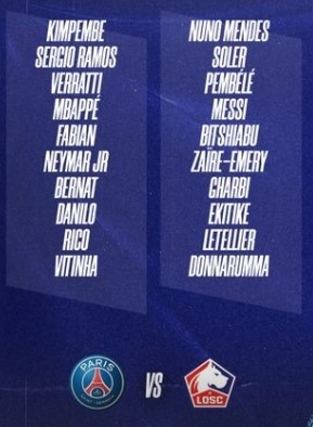 Los convocados de PSG para jugar ante Lille este domingo, sin Marquinhos ni Hakimi