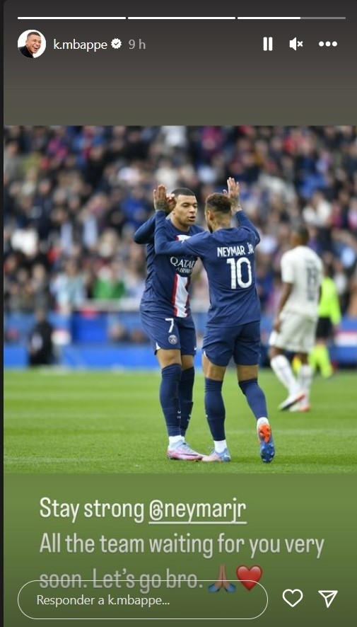La publicación que Kylian Mbappé le dedicó a Neymar Junior.