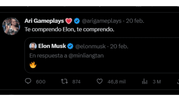 Las llamas que Elon Musk respondió en Twitter.