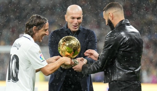 Karim Benzema, Luka Modric y Zinedine Zidane: Getty