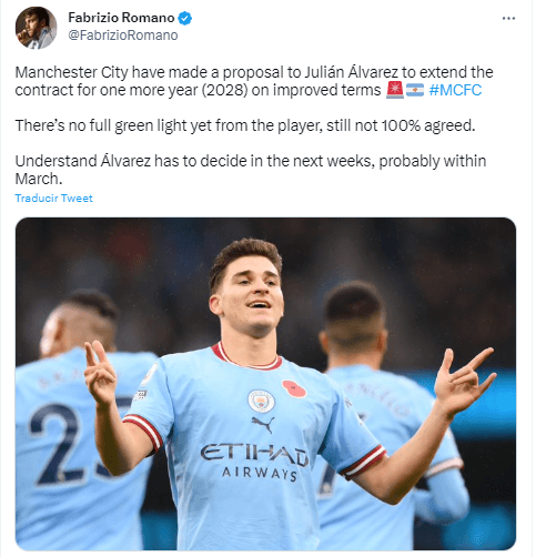 La contundente decisión del Manchester City con Julián Álvarez.