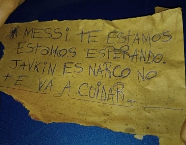 La nota amenazante que le dejaron a Lionel Messi.
