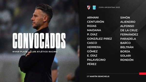 Los convocados de River. (Foto: Prensa River)