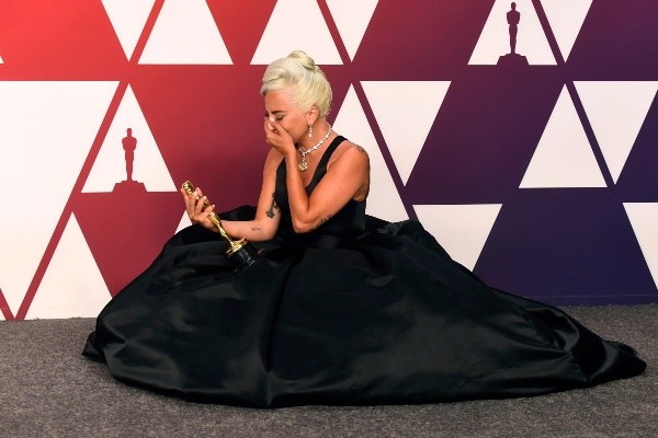 Lady Gaga en los Premios Oscar 2019 por A Star Is Born (Getty).