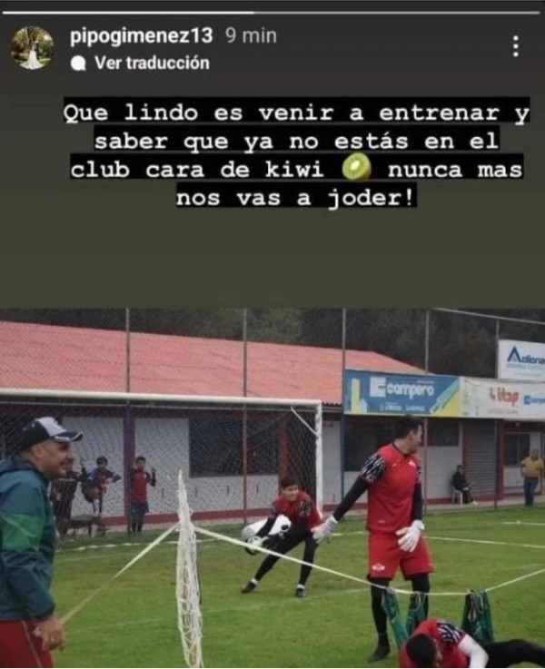 El particular apodo que contiene 'Cara de Kiwi' | Instagram Pipogimenez13