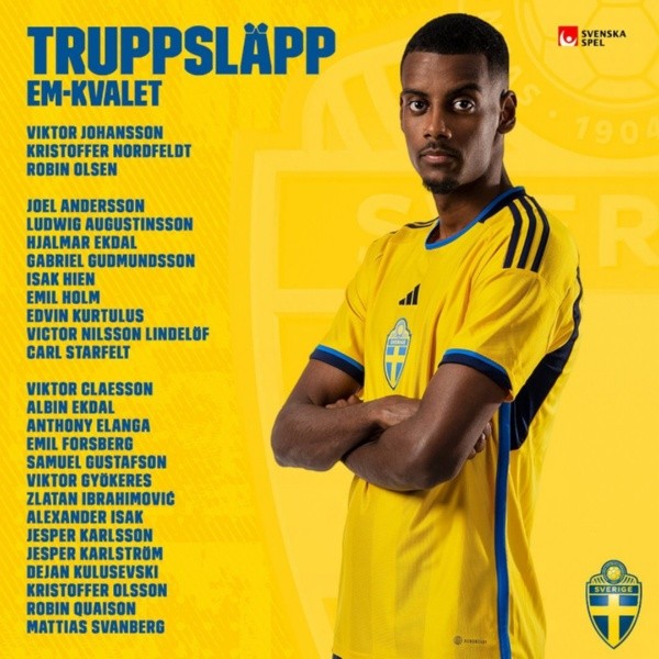 La convocatoria de Suecia para los próximos partidos con Zlatan (Instagram @swemnt)