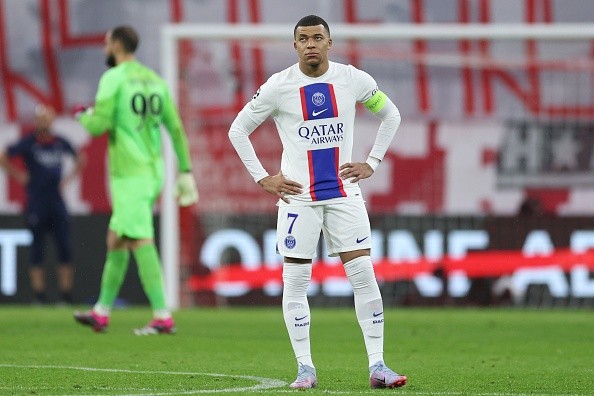 Mbappé en la caída ante Bayern. Getty.