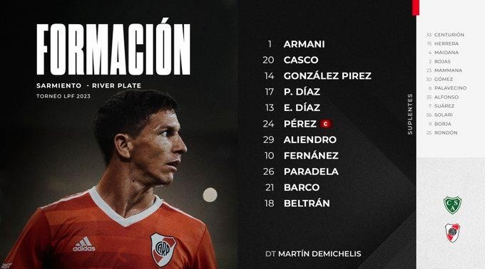 Los once de River en Junín. (Foto: Prensa River)