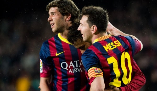 Sergi Roberto y Lionel Messi: Getty