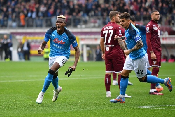 Víctor Osimhen marco dos goles en el 4 a 0 del Napoli sobre el Torino el último fin de semana. Getty Images