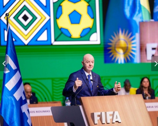 Infantino en el último congreso de la FIFA