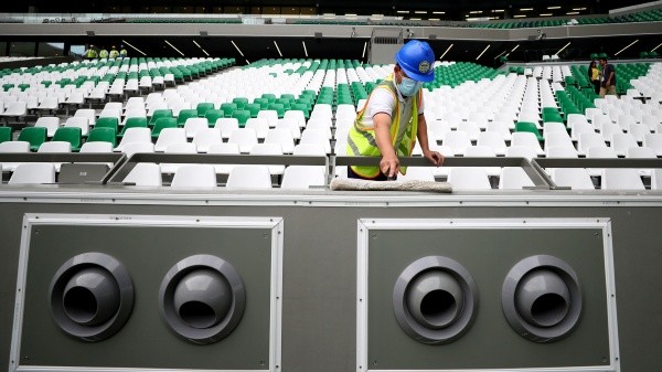 Estos propulsores generarán aire frío en todo el Khalifa International Stadium (Getty Images)