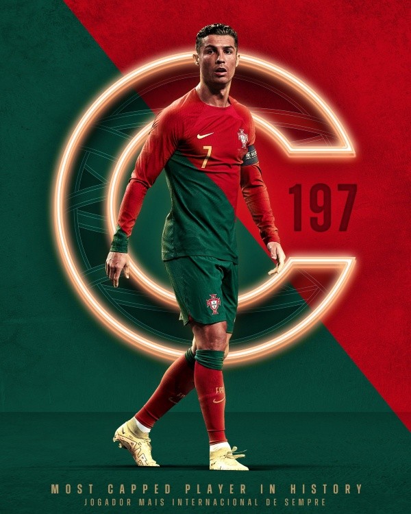 Imagen del récord de CR7. Portugal Twitter.